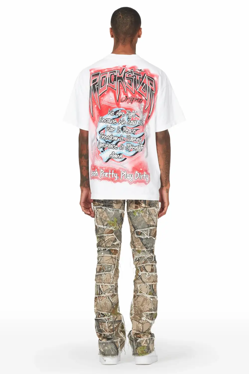 Shake Brown Tree Camo Stacked Flare Jean
