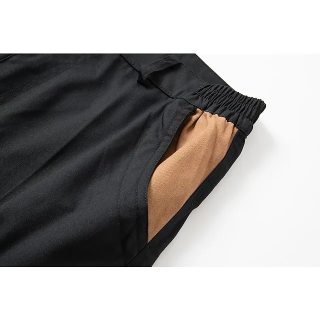 Men's Cargo Shorts Shorts Hiking Shorts Multi Pocket Plain Wearable Short Outdoor Daily 100% Cotton Designer Casual ArmyGreen Black