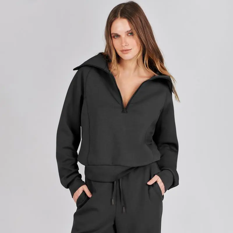 Women's 2-Piece Oversized Sweatsuit – Sweatshirt & Sweatpants Lounge Set.