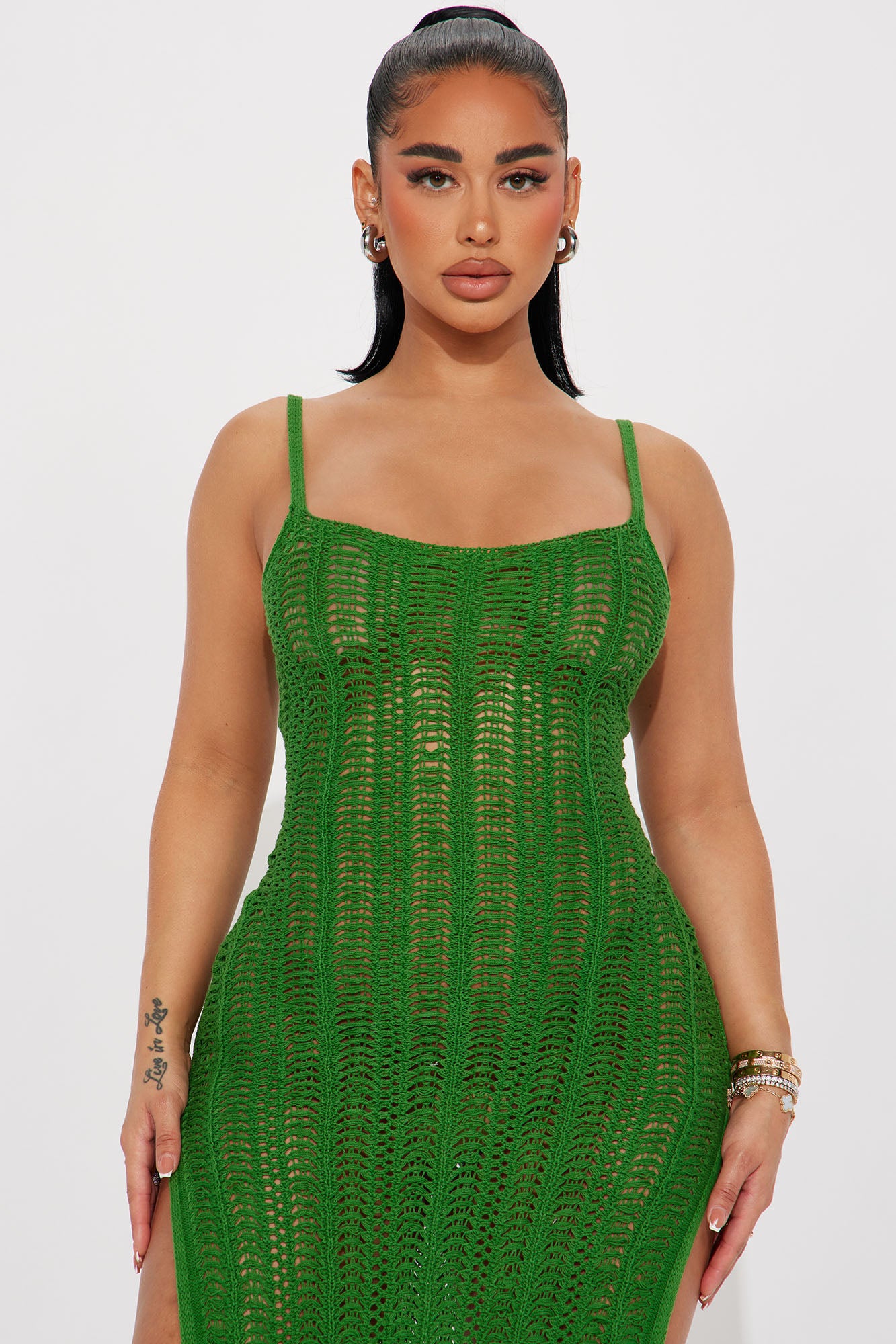 Carolina Crochet Maxi Dress - Green
