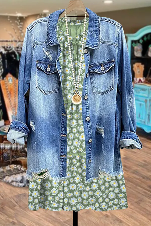 Elegant Floral Print Ruffled Dress