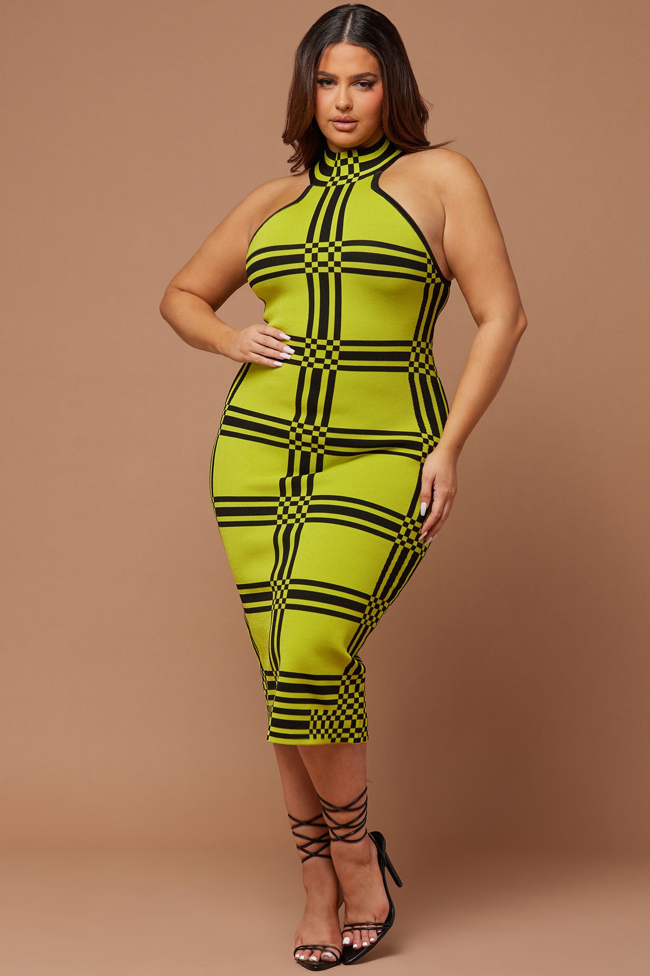 Donna Knit Midi Dress - Chartreuse