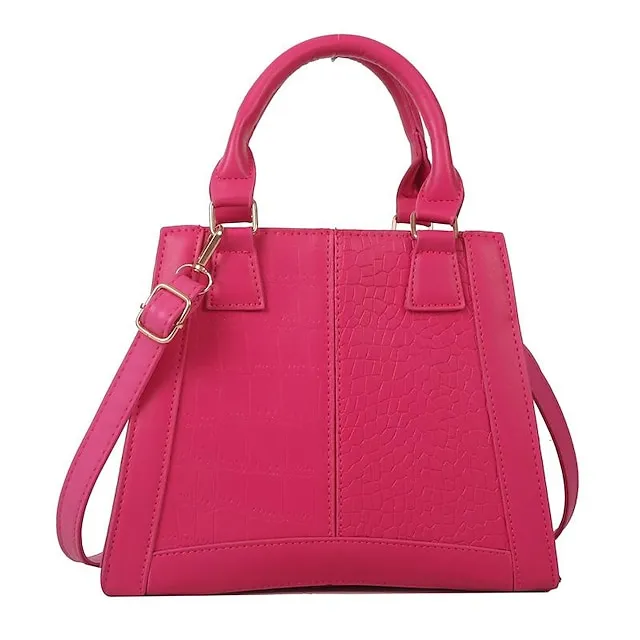 Women's Handbag Shoulder Bag PU Leather Daily Durable Black White Peach