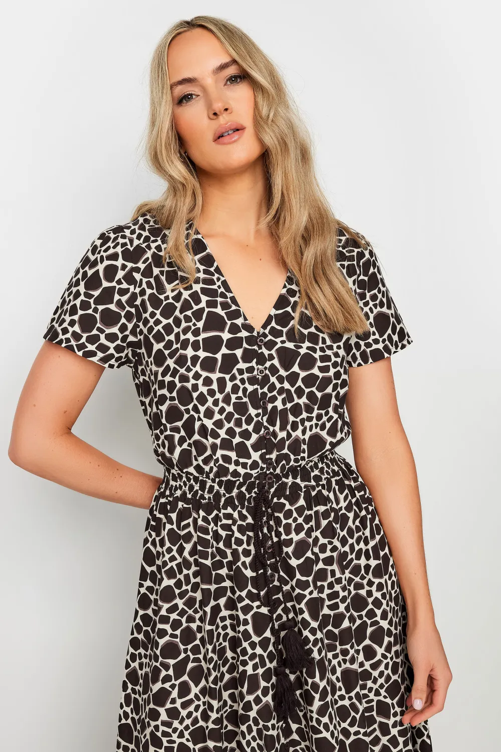 LTS Tall Natural Brown Animal Maxi Dress