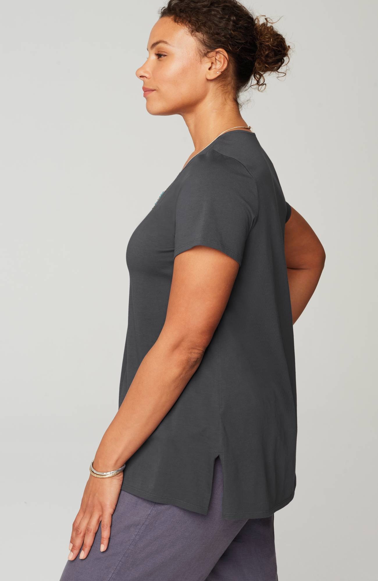 pure jill side-slit elliptical tee