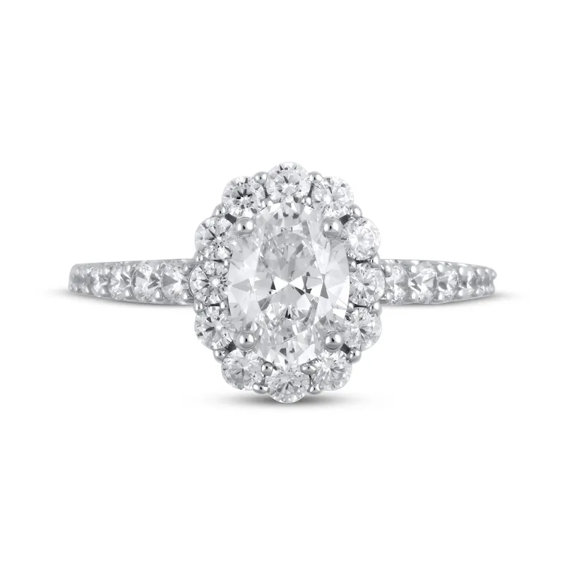 特意Lab-Created Diamonds by KAY Oval-Cut Engagement Ring 1-3/4 ct tw 14K White Gold