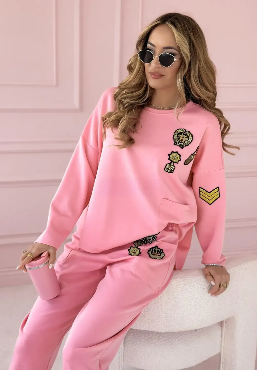 Tracksuit with patches From My Own Pink/Black