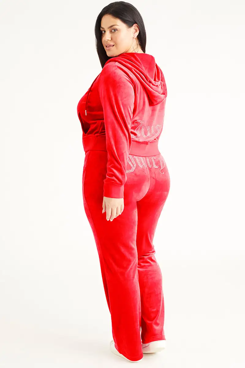 Plus-Size OG Big Bling Velour Track Pants