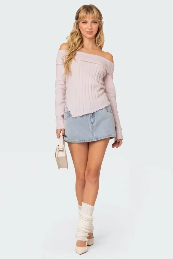 Sonya Fold Over Knit Top