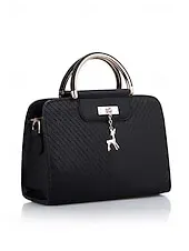 Women's Faux Leather Top Handle Tote Bag with Deer Charm - Elegant Structured Women's Shoulder Bag, Perfect for Mother's Day Gift, Work, Shopping and Casual Outings