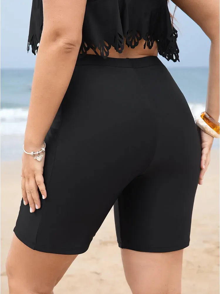 High Waist Pocket Side Swim Shorts