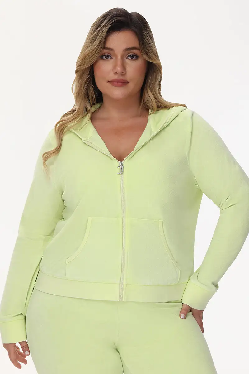 Plus-Size Big Bling Towel Terry Zip Hoodie
