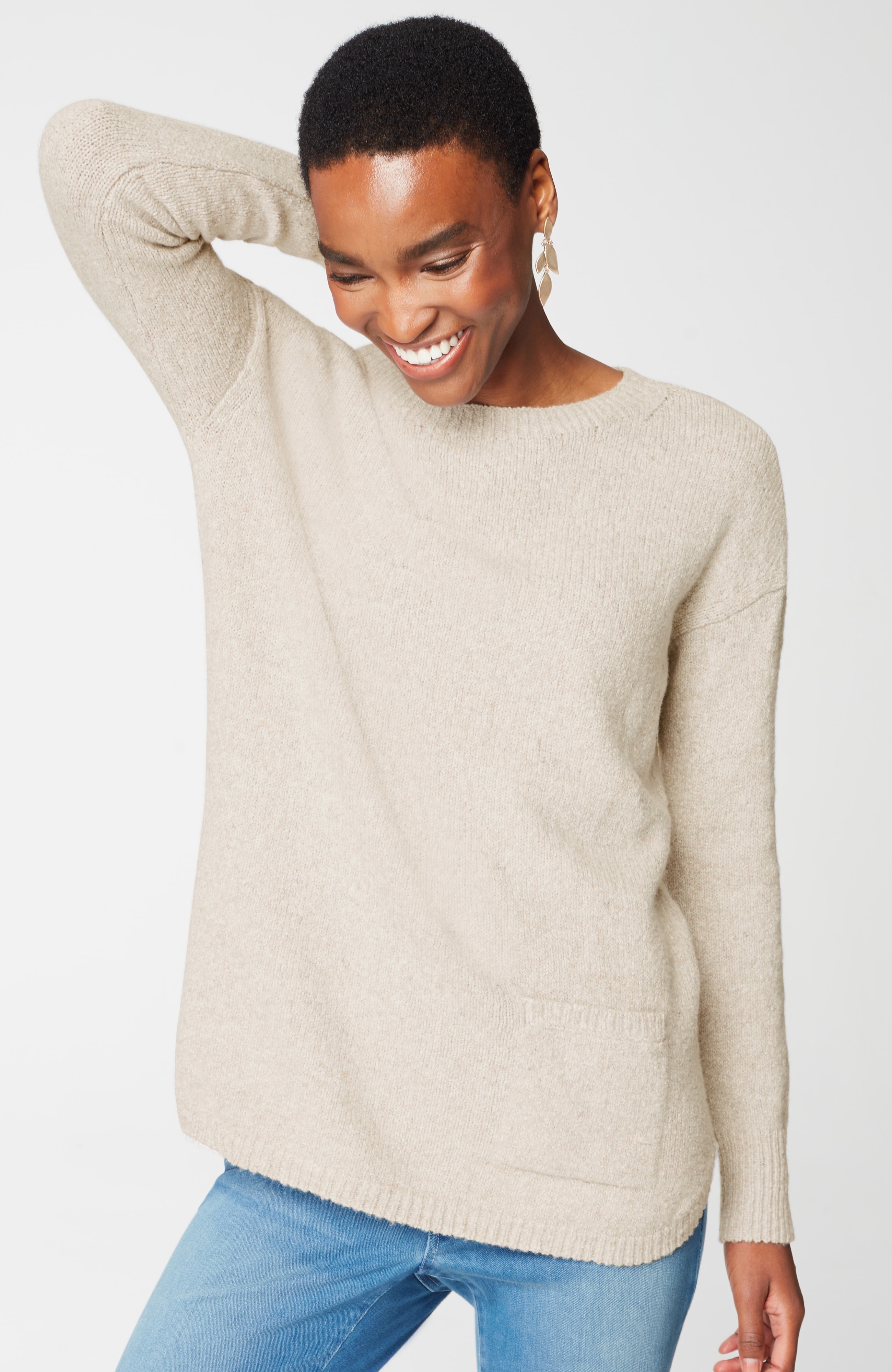 Pure Jill Single-Front-Pocket Sweater