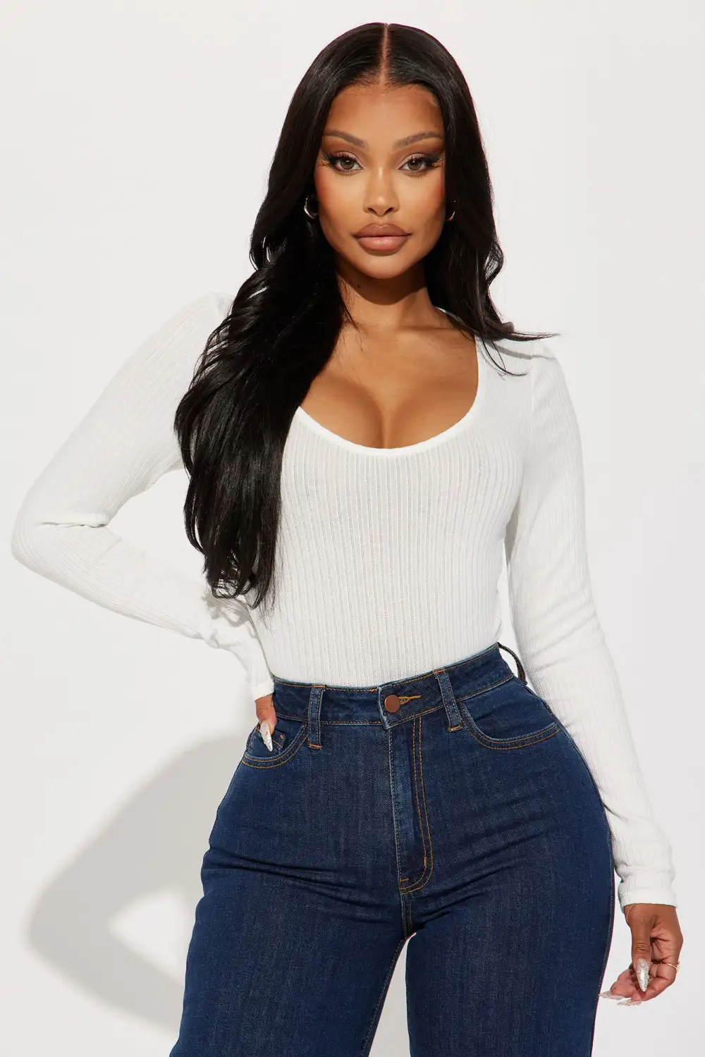 Emelia Ribbed Top - Off White