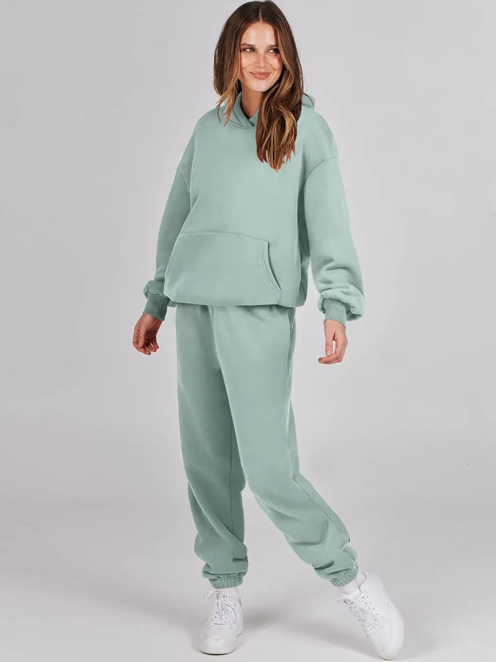 (Clearance Sale $1.99⚡) 2024 Women's Fall Oversized Casual Hoodie Two Piece Sweatshirt Jogging Pants Sweatshirt Set