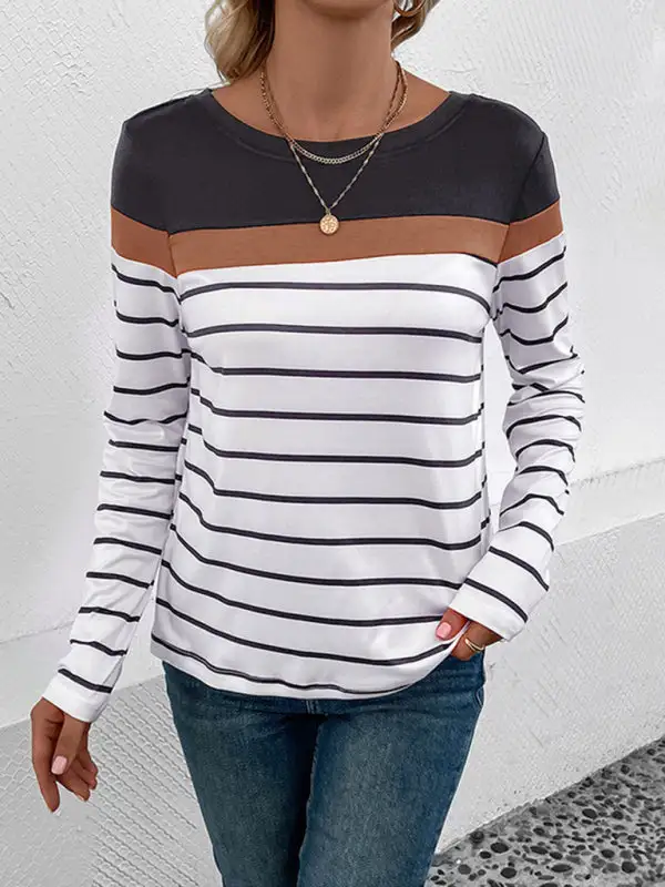 New Women's Striped Long Sleeve Sweater