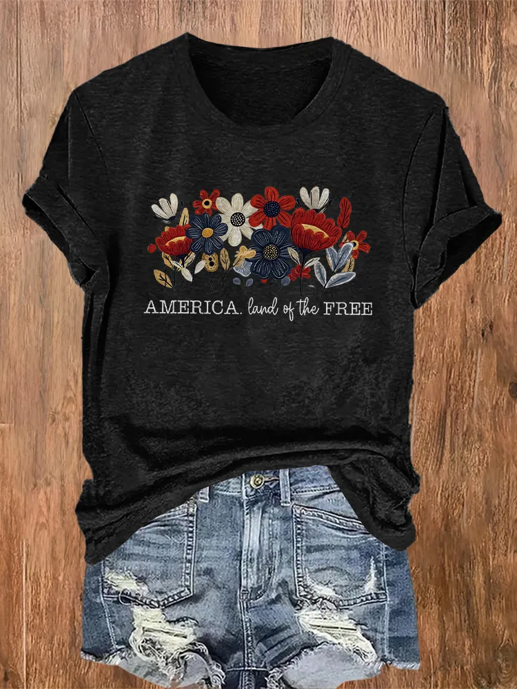 Women'S  America Land Of The Free  T-Shirt