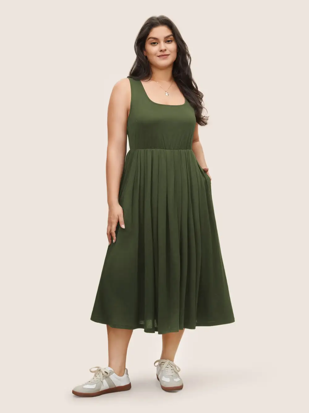 Supersoft Essentials Solid Gathered Tank Dress