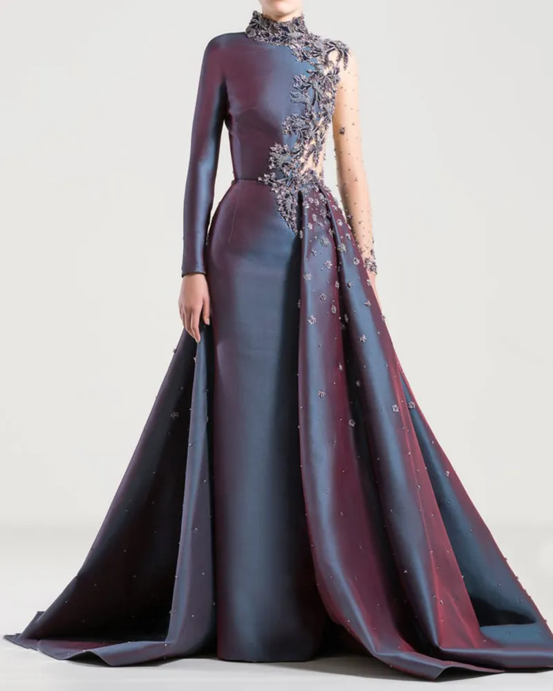 Stand Collar Sequins Party Dress