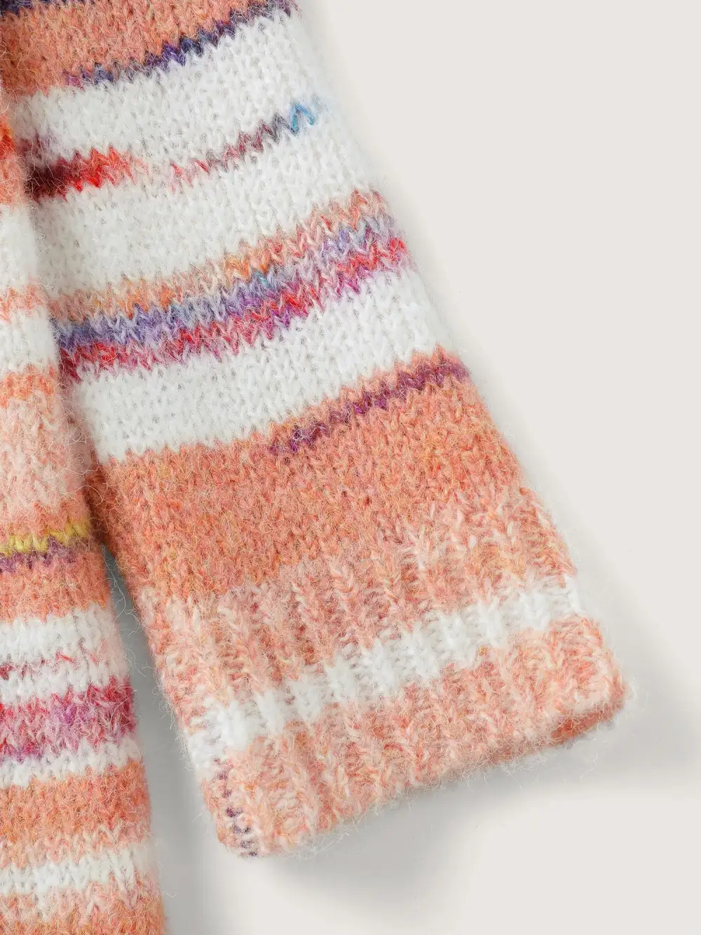 Color Gradient Stripe Crew Neck Pullover