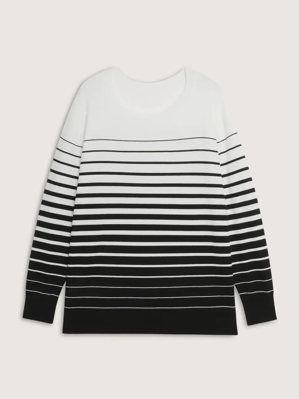 Stripes Color Contrast Round Neck Pullover