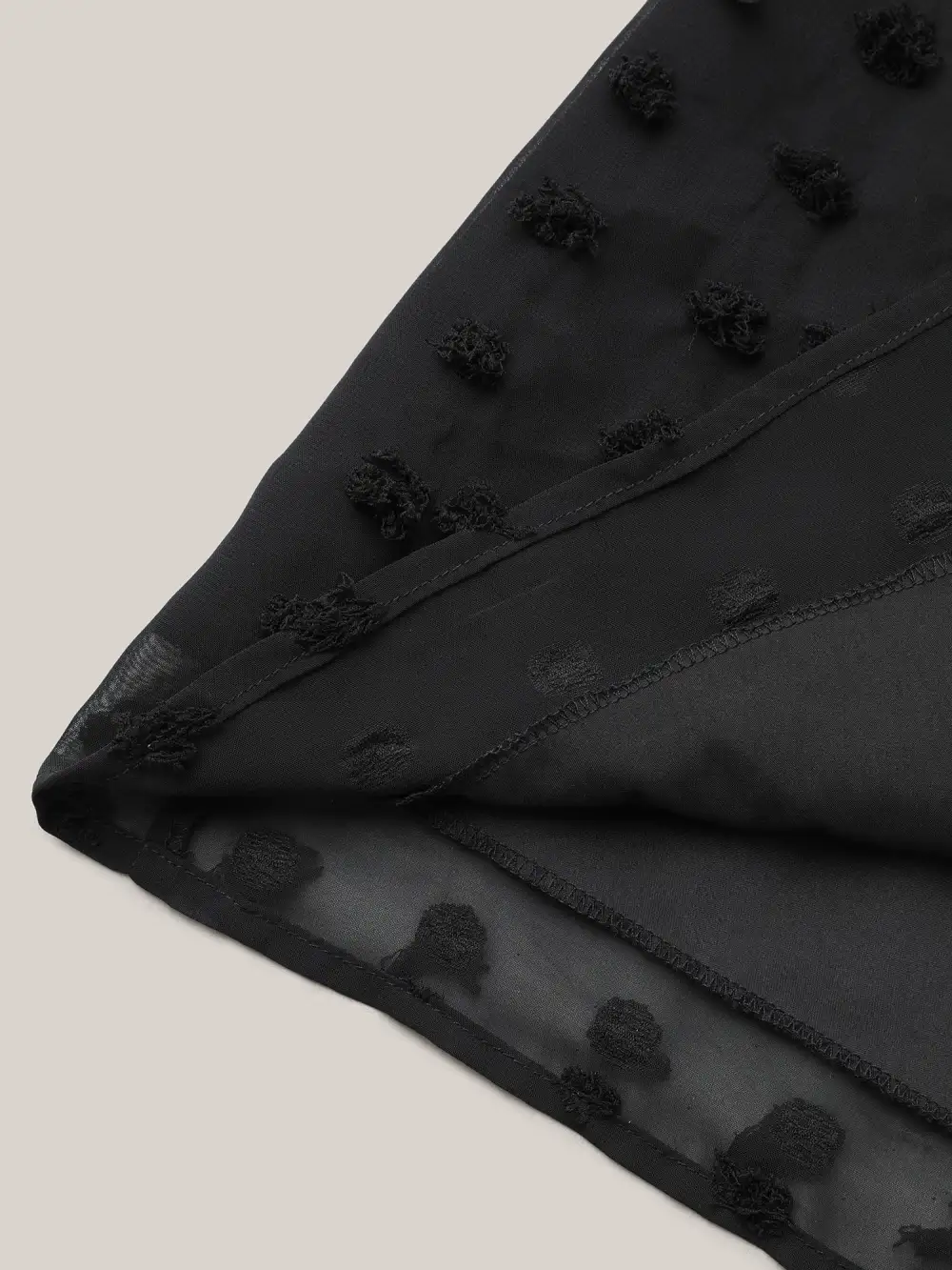 Chiffon Polka Dot Round Neck Shirt