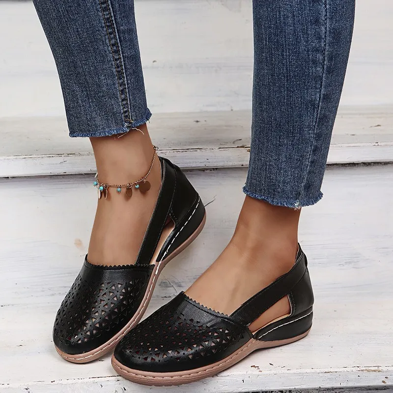 Women Wedges Orthopedic Hollow Out Vintage Sandals