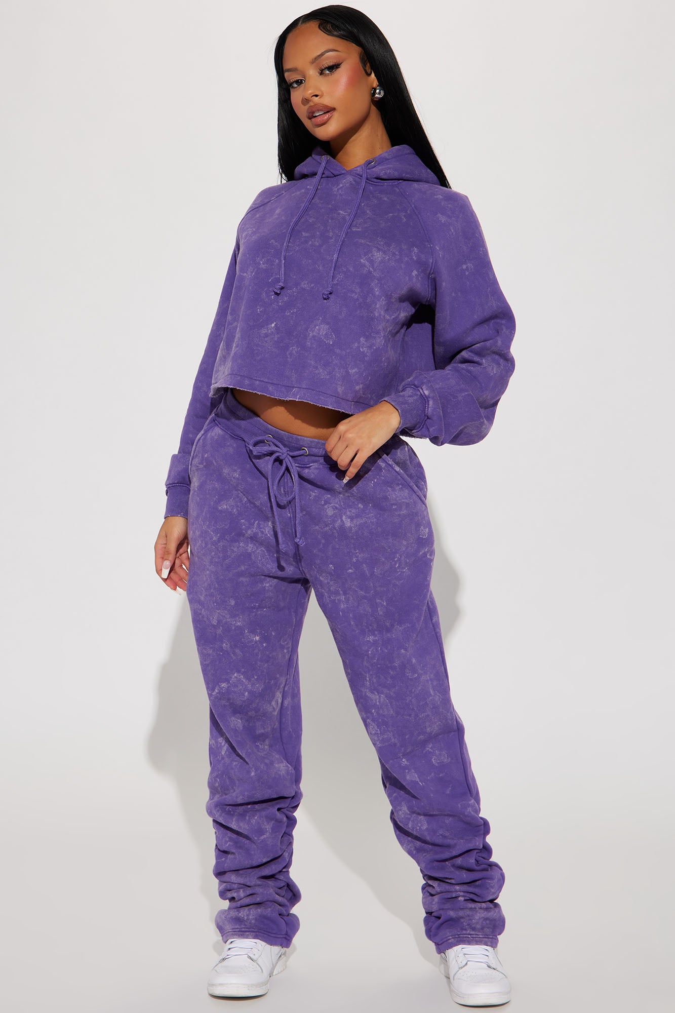 My Time Mineral Wash Jogger Set - Purple