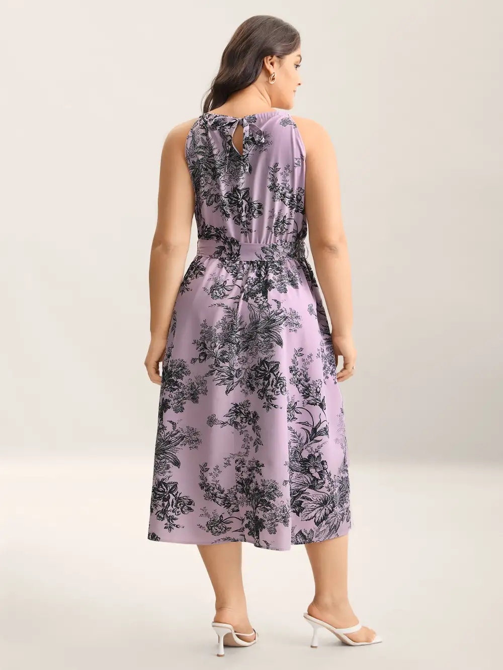 Spring Time Florals Sleeveless Midi Dress