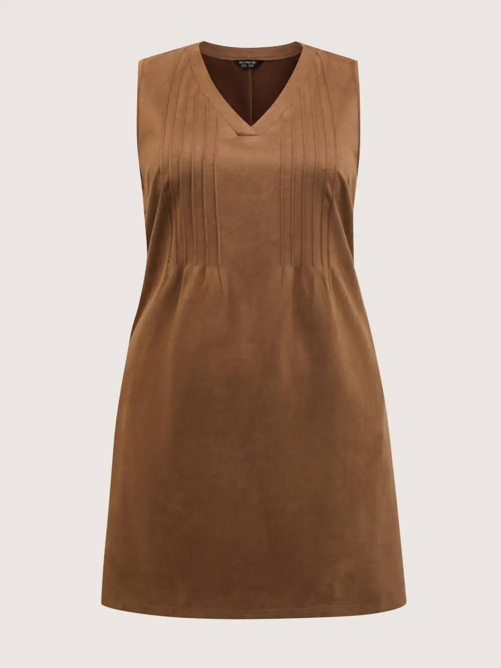 Suede Striped Toothpick Pleats Mini Dress