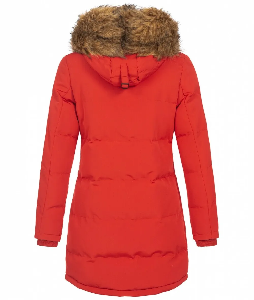 Fashion ladies parka coat with fur collar（⚡Clearance Sale）