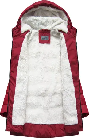 RED QUILTED LADIES 'JACKET WITH HOOD
