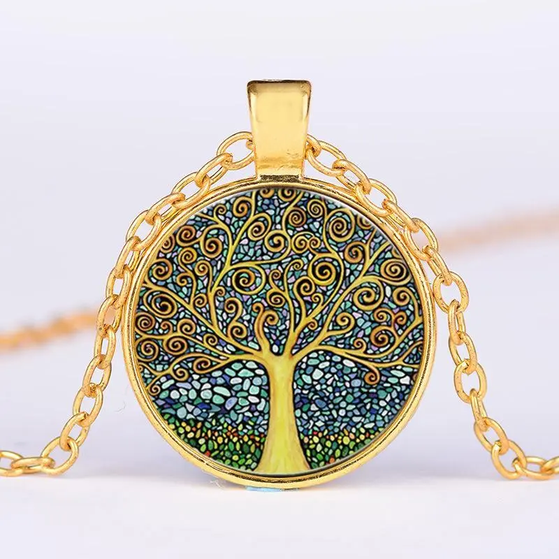 Tree Of Life Timestone Alloy Vintage Necklace