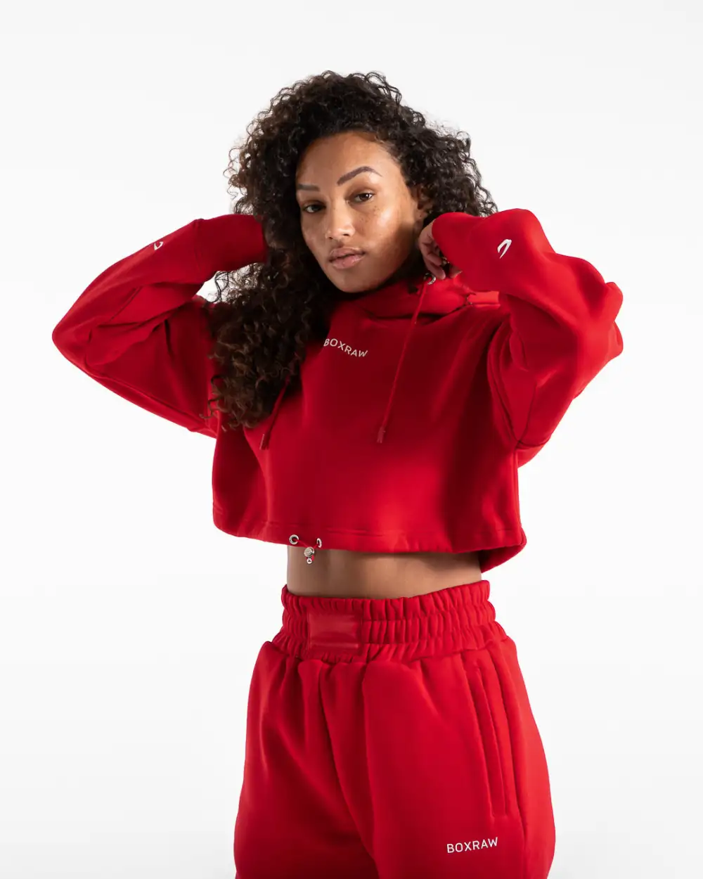 Johnson Cropped Hoodie - Red