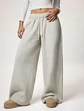 Women's Sweatpants Wide Leg Chinos Fashion Streetwear Casual Full Length High Waist Plain Elastic Waistband Comfy Soft Comfortable Stretchy Outdoor Street Light Gray Black White Red Summer Spring Fall
