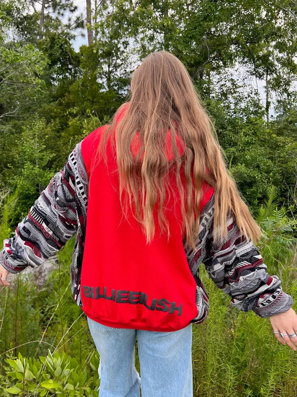 Red Streetwear Leisure Hoodie Sweatshirts