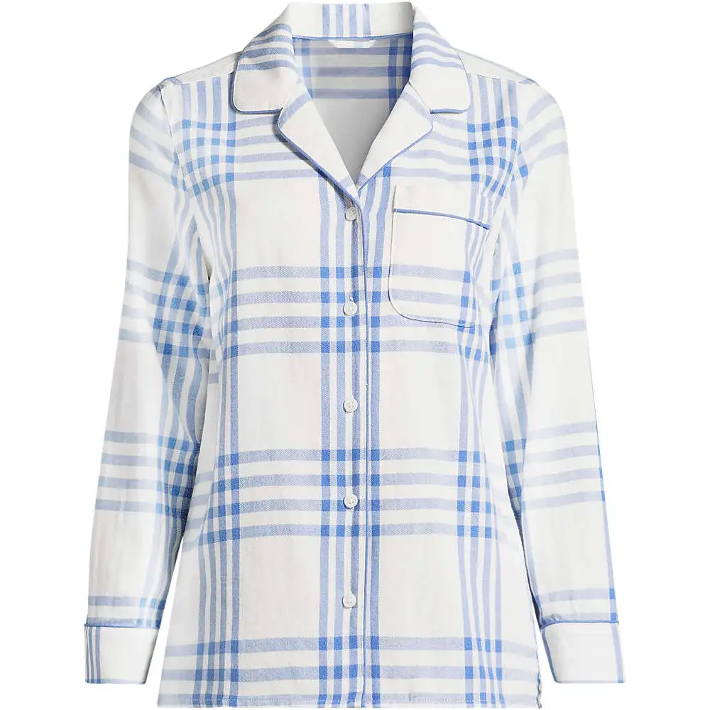 Women's Long Sleeve Print Flannel Pajama Top
