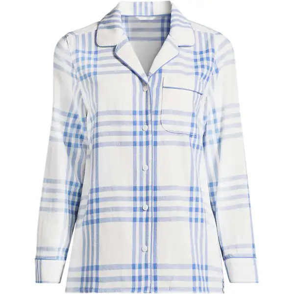 Women's Long Sleeve Print Flannel Pajama Top