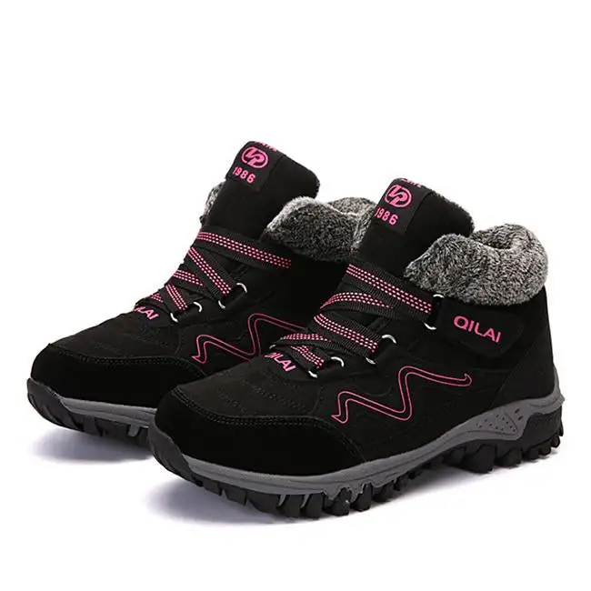 Large Size Women Hook Loop Outdoor Sneakers Ankle Warm Suede Boots