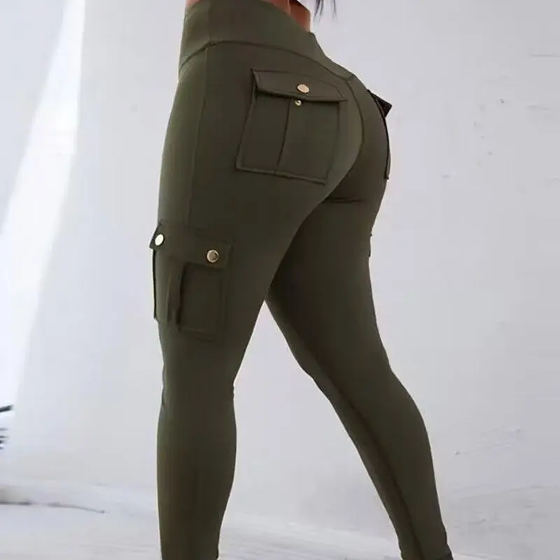 Women's High-Waist Butt-Lifting Cargo Leggings