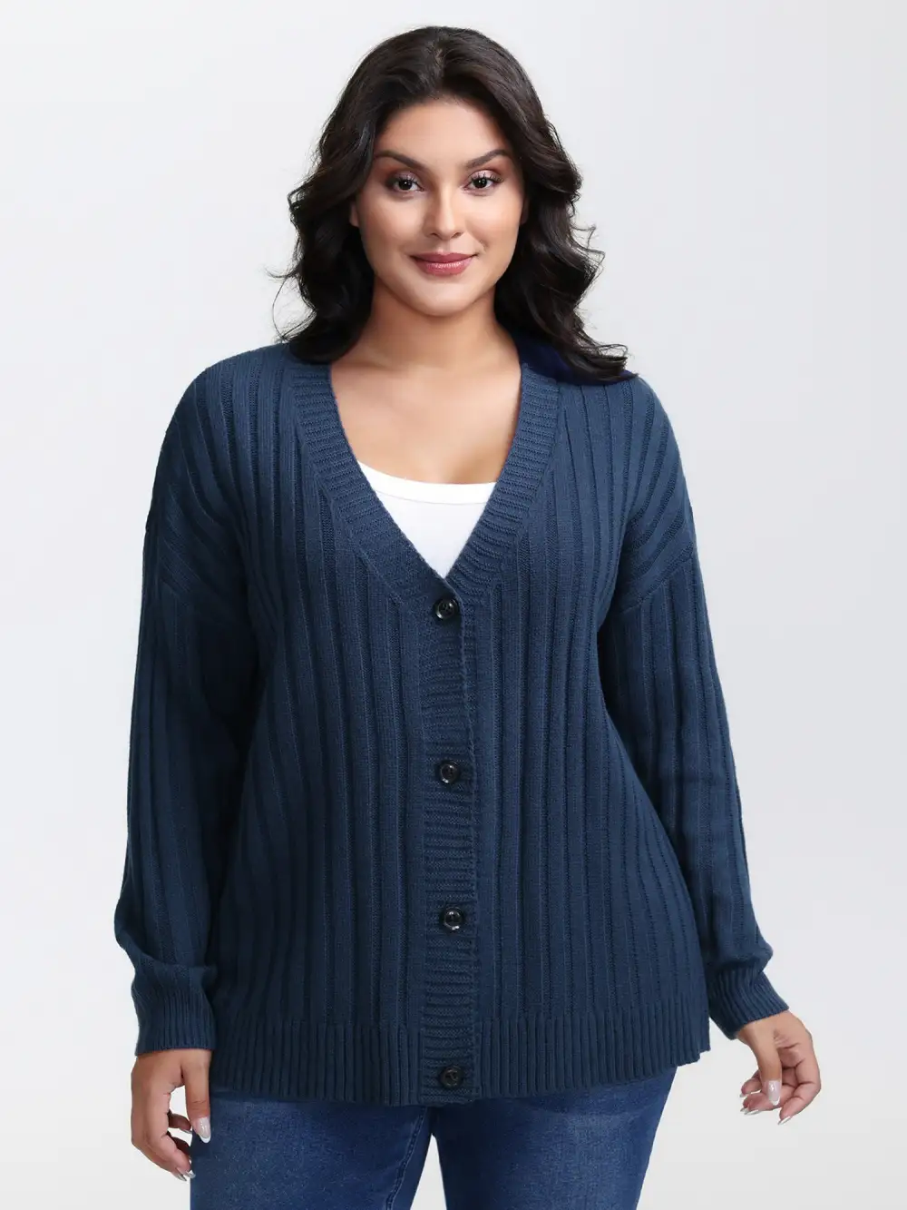 Textured Cozy Button Knit Cardigan