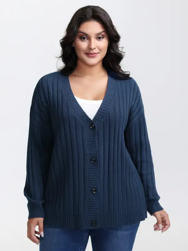 Textured Cozy Button Knit Cardigan