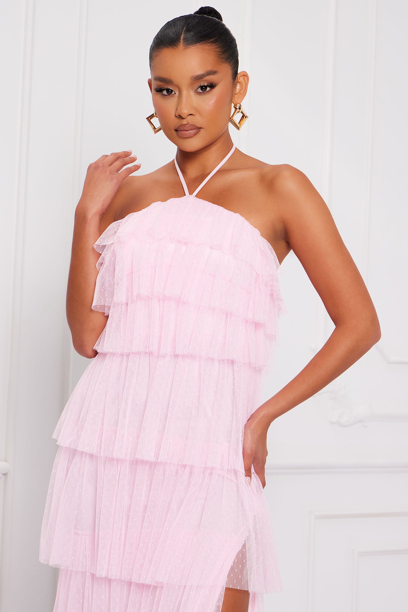 Dressing Up Tulle Maxi Dress - Pink