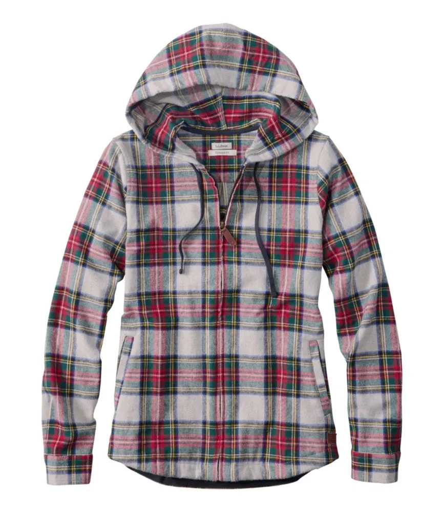 Women's Scotch Plaid Flannel Shirt, Relaxed Zip Hoodie