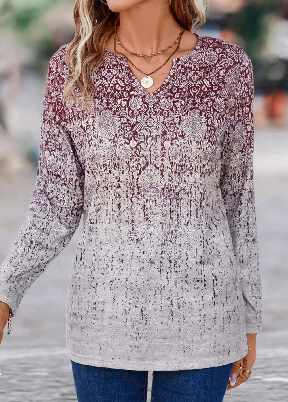 Multi Color Split Graffiti Print T Shirt