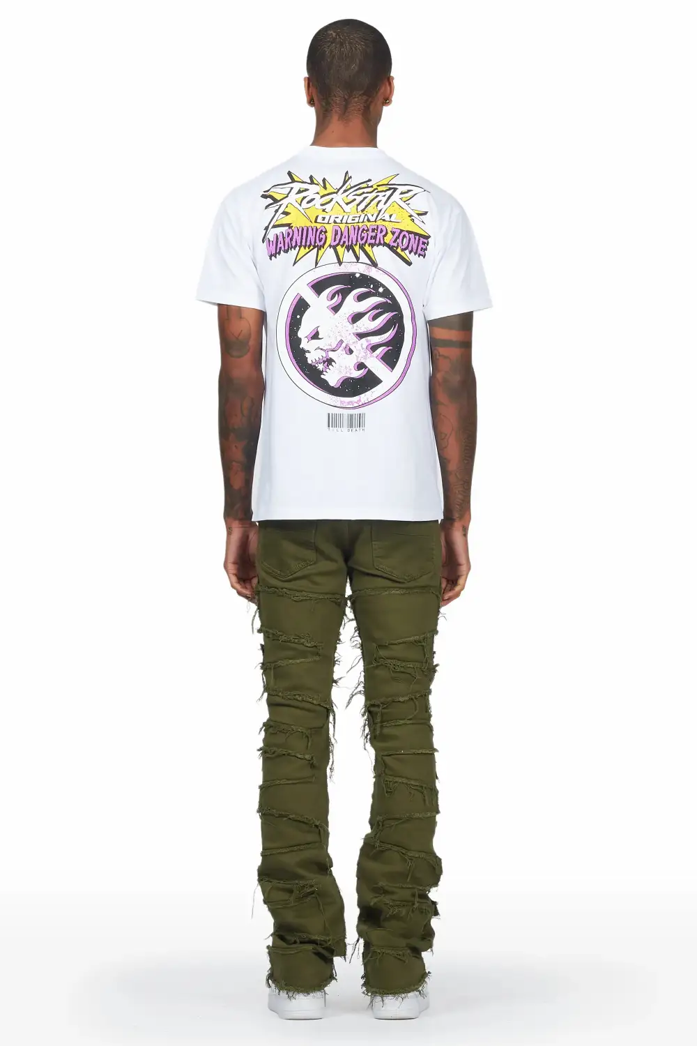 Shake Green Stacked Flare Jean