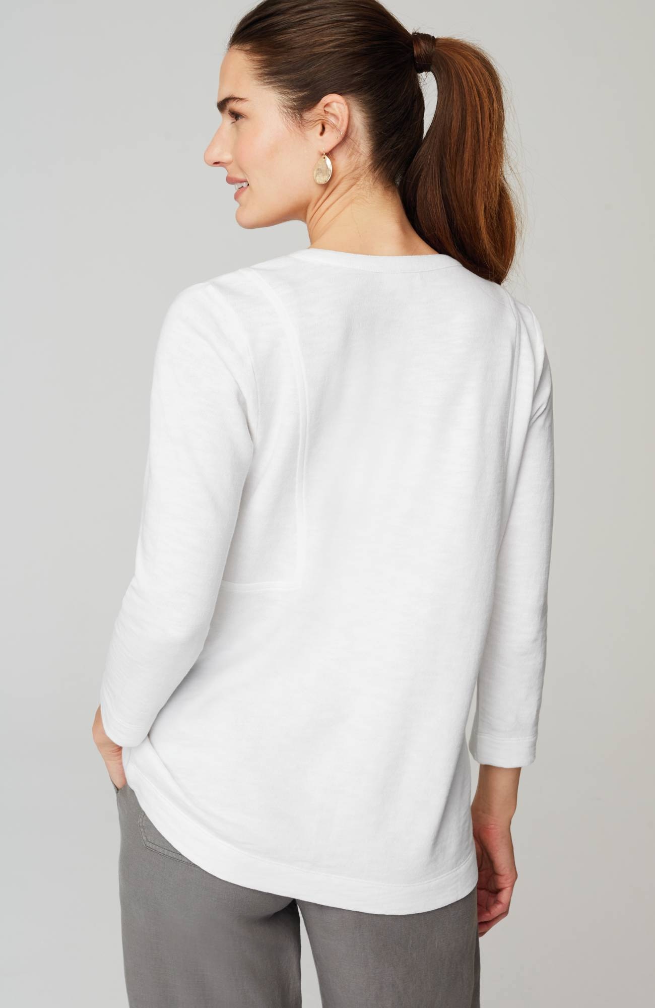 pure jill organically grown cotton buttoned top