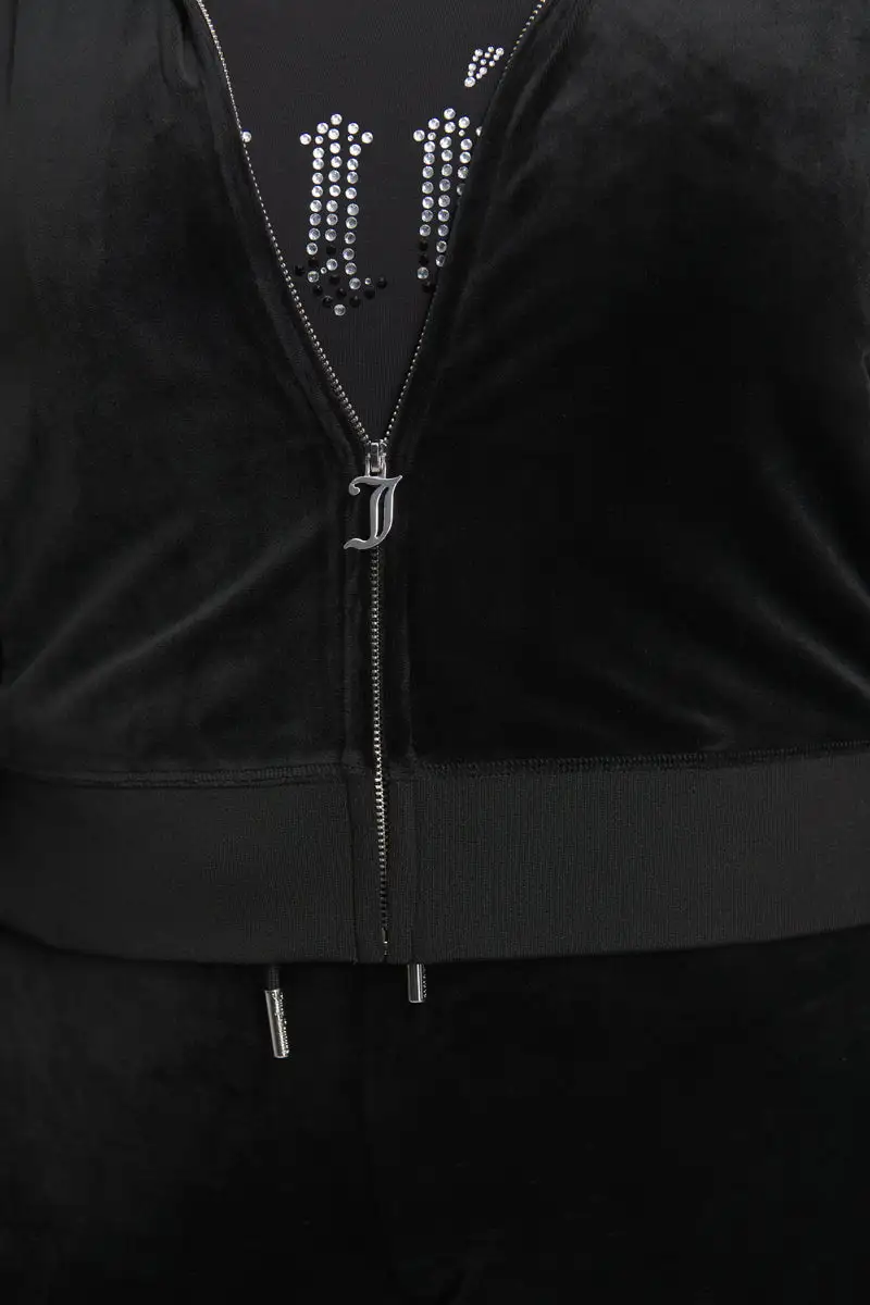 Plus-Size Ombre Big Bling Velour Hoodie