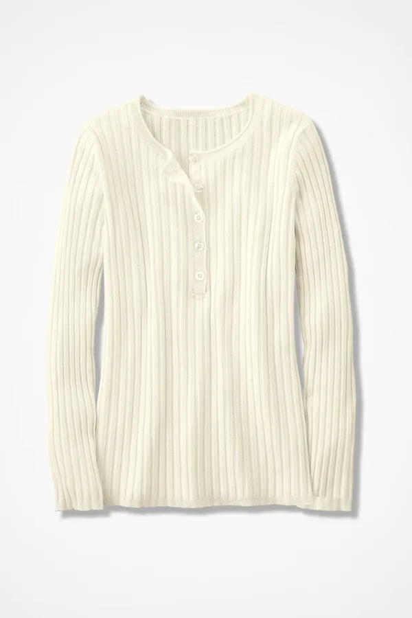 Ribbed Henley Sweater