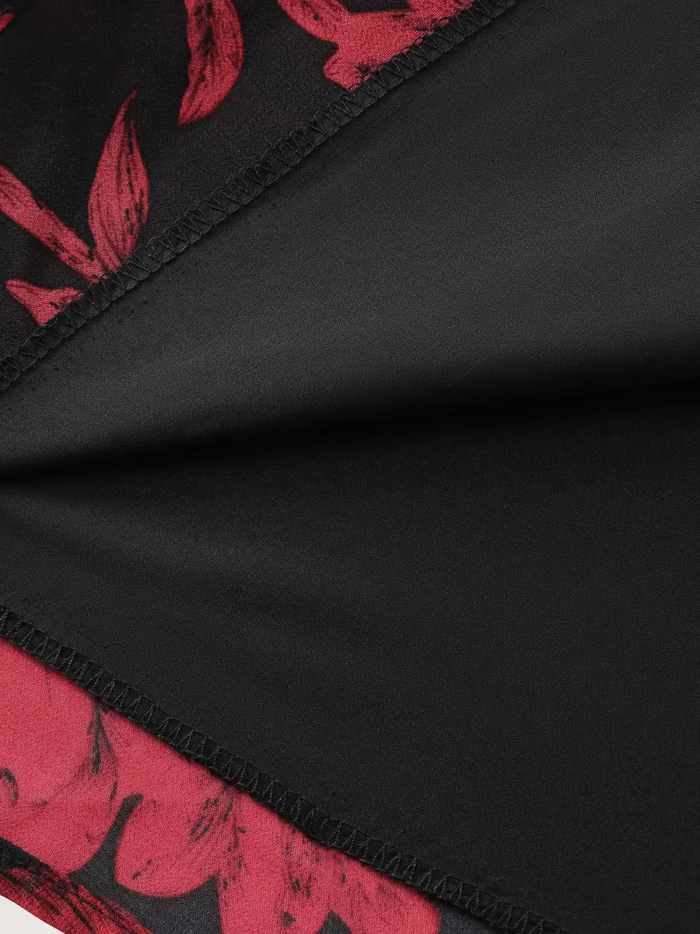 Floral Shirred Waist Color Contrast Midi Dress